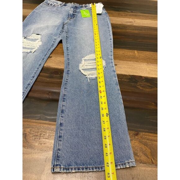Sam Edelman YARO High Rise 90's Pinched Waist Jeans Distressed Denim Size 31 - Picture 8 of 11